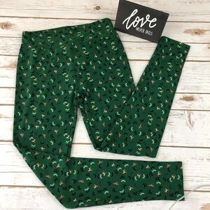 LuLaRoe Green Chevon Unicorns & Horses Leggings
